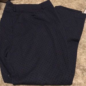 Blue polka dot straight leg trouser